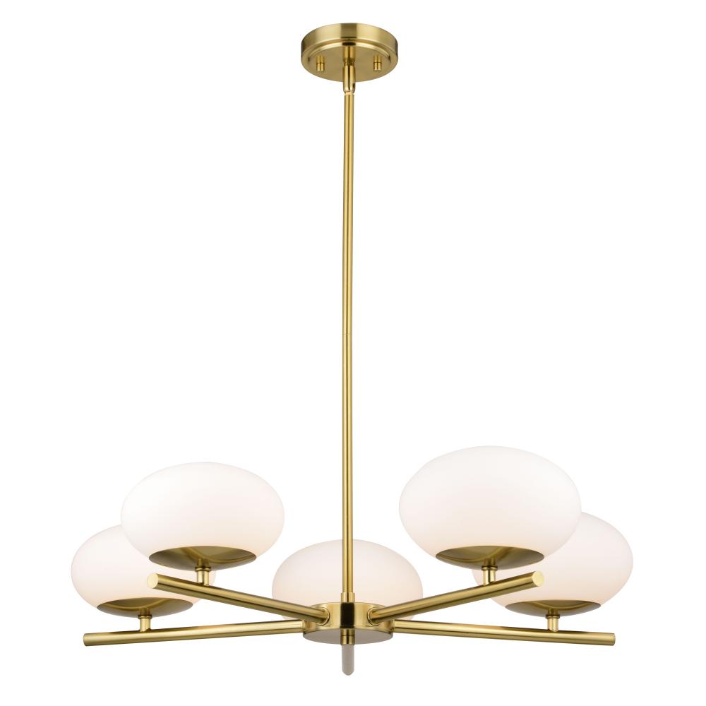 Sloane 27-in. 5 Light Chandelier Satin Brass