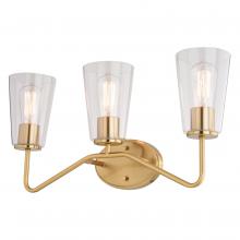 Vaxcel International W0442 - Beverly 3 Light Vanity Muted Brass