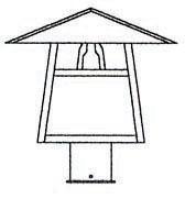 Arroyo Craftsman CP-12TF-S - 12" carmel post mount with t-bar overlay