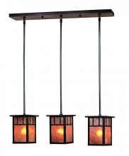 Arroyo Craftsman HICH-4L/3EGW-S - 4" huntington 3 light in-line, without overlay (empty)