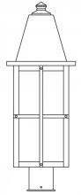 Arroyo Craftsman HP-8LAM-BK - 8" hartford long body post mount