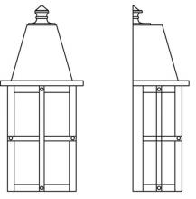 Arroyo Craftsman HW-6AM-S - 6" hartford flush wall mount