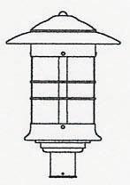 Arroyo Craftsman NP-14RM-MB - 14" newport post mount fixture