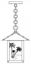 Arroyo Craftsman TRH-9PTWO-BZ - 9" timber ridge pendant with palm tree  filigree