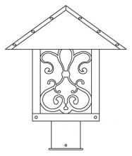 Arroyo Craftsman TRP-12ASM-BK - 12" timber ridge post mount with ashbury  filigree