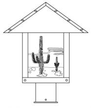 Arroyo Craftsman TRP-12CTWO-BZ - 12" timber ridge post mount with cactus  filigree