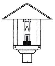 Arroyo Craftsman TRP-16AROF-VP - 16" timber ridge post mount with arrow filigree