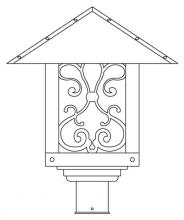 Arroyo Craftsman TRP-16ASWO-BK - 16" timber ridge post mount with ashbury  filigree