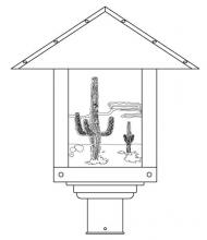 Arroyo Craftsman TRP-16CTRM-BZ - 16" timber ridge post mount with cactus  filigree