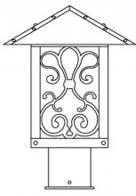 Arroyo Craftsman TRP-9ASAM-S - 9" timber ridge post mount with ashbury  filigree