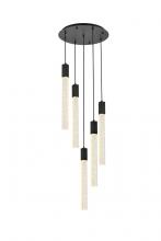 Elegant 2067D20BK - Weston 5 Lights Pendant in Black