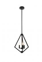 Elegant LD7061D14BK - Irina 3 Lights Pendant in Black