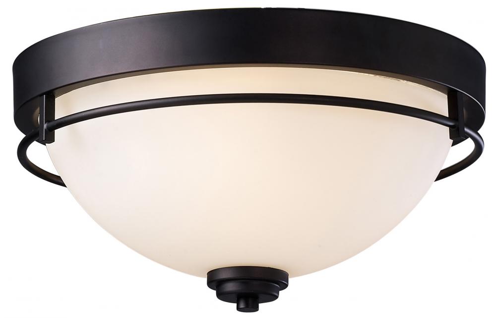 Somerset, IFM421A15ORB, 3 Lt Flush Mount, Flat Opal Glass, 60W Type A, 15 IN W x 8 IN H