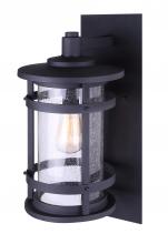 Canarm IOL340BK - DUFFY, 1 Lt Outdoor Down Light, Seeded Glass, 100W Type A, 6 1/4" W x 15 3/8" H x 7 7/8"