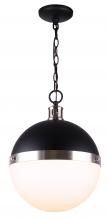 Canarm IPL708B01BKN - DELTA IPL708B01BKN, 13inch W x 16.5 H in IPL708B01BKN - MBK+BN Color, 1 Lt Chain Pendant