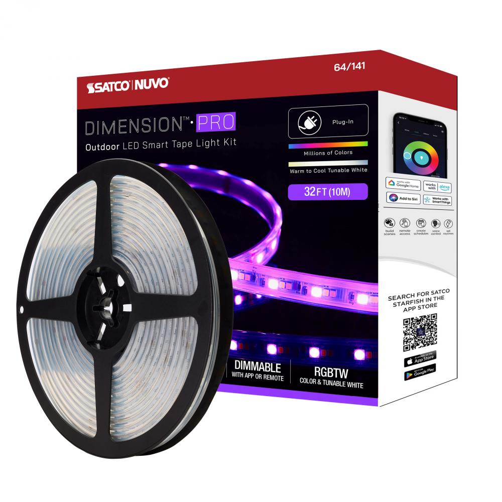 Dimension Pro; Tape light strip; 32 ft.; Hi-Output; RGB plus Tunable White; Plug connection; IP65;