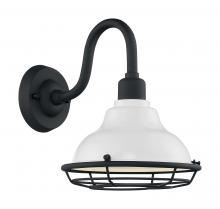 Nuvo 60/7021 - Newbridge - 1 Light Sconce with- Gloss White and Textured Black Finish