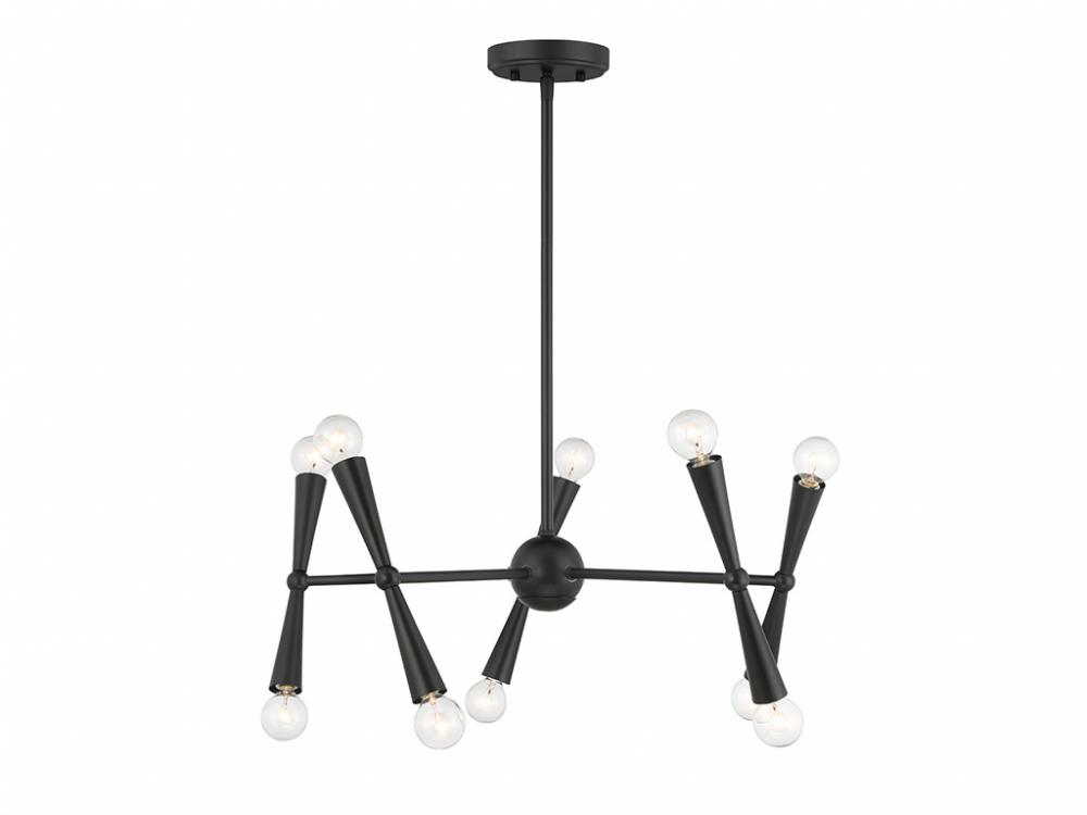 10-Light Chandelier in Matte Black