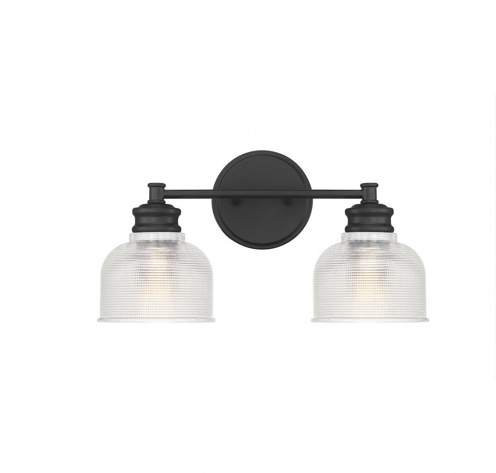 2-Light Bathroom Vanity Light in Matte Black