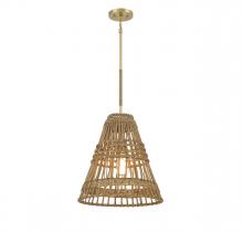 Savoy House Meridian M7035NRNB - 1-Light Pendant in Natural Brass