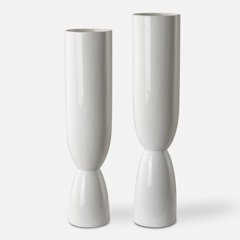 Uttermost Kimist White Vases, S/2